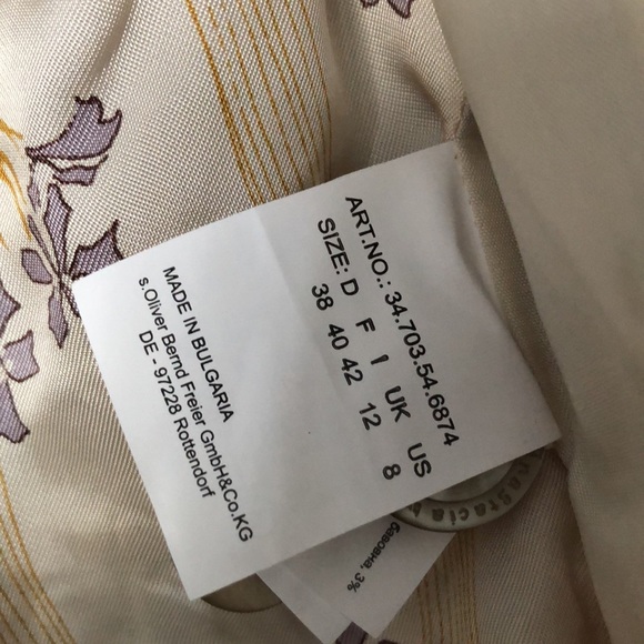 Striped gray/ beige blazer, Anastasia by sOliver, Eur38/Us8, detailing in back - Picture 7 of 12